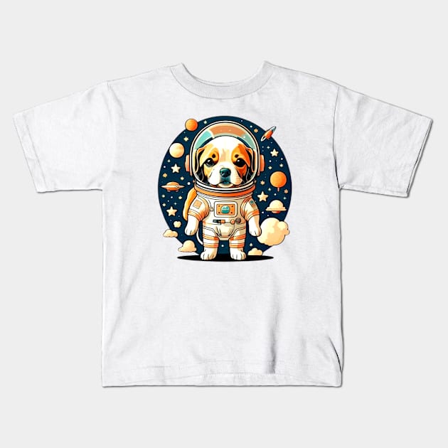 Astronaut Dog at The Space Kids T-Shirt by Sugarori